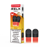 RELX Pod Pro Juicy Strawberry refill vape pods packshot, prefilled pod cartridges with smooth flavor profile.
