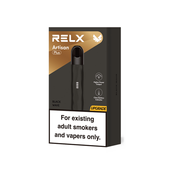 Official packaging box of the Black Wave RELX Artisan Plus premium vape device
