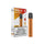 Orange RELX Essential 2 rechargeable vape device next to its official packaging box
