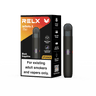 Black Sapphire RELX Infinity 2 Plus device showing adjustable power modes and official packaging