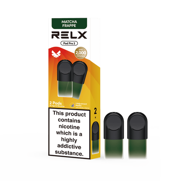 RELX Pod Pro Matcha Frappe refill vape pods product image, compatible prefilled pods for RELX Pod Pro device.
